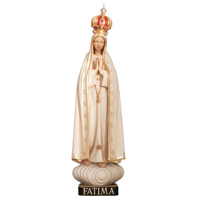 Panna Mária Fatimská s korunkou drevená socha