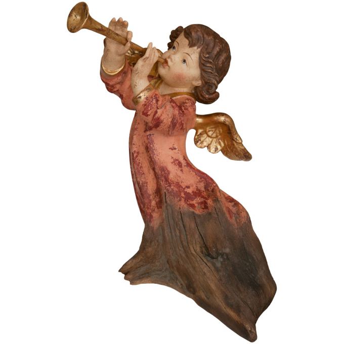 Vitajúci anjel s trombónom koreňová socha