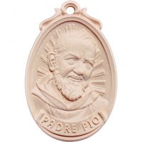 Drevený medailón Padre Pio
