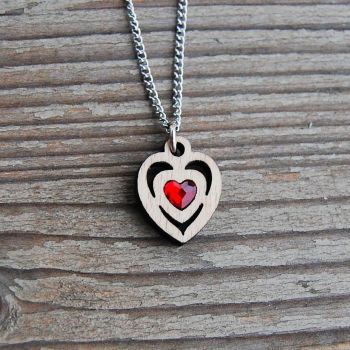 SG3-1 Red Heart Pendant Necklace