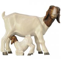 Burská koza s kozliatkom drevená soška figúrka zvieratá do Betlehema