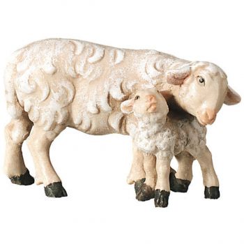 Stojaca ovečka s jahňaťom drevená soška figúrka zvieratá do Betlehema