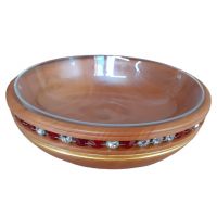 Drevená misa s krištáľom Labrador-Grenade