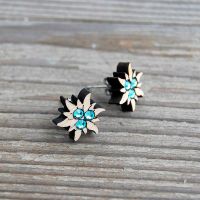 SG3-8 Blue Flower Wooden Earrings