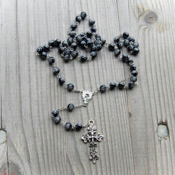 1010010550 Black beaded rosary Set 1