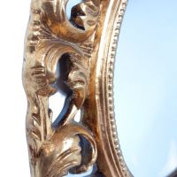 Zrkadlo so zlatým rámom, nástenné zrkadlo, drevené zrkadlo, zrkadlo s vysokým leskom