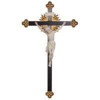 Barokový krucifix s lúčmi korpus Siena so žiarou