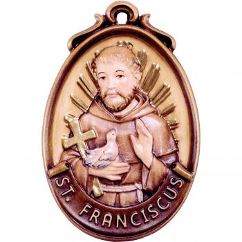 Drevený medailón Svätý František